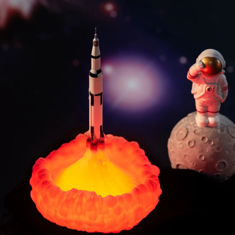 Новинка, Прямая поставка, 3D принт, Сатурн, V лампы, перезаряжаемый ночной Светильник Apollo 5 для Луны, земли, космоса, любителя, как украшение комнаты