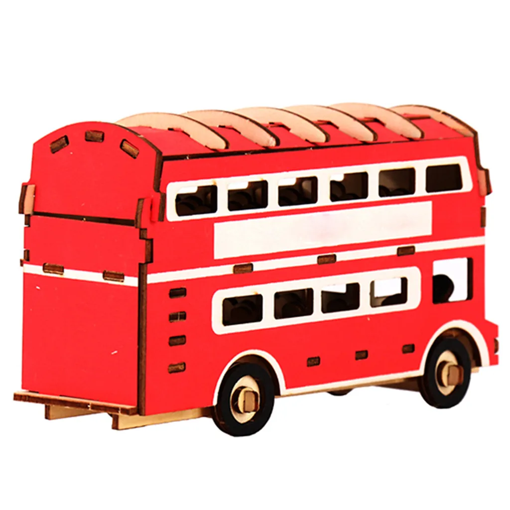 3D модель автобуса головоломки DIY ручной работы деревянные для сборки