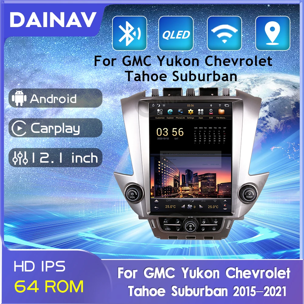 

Android Car Radio For GMC Yukon Chevrolet Tahoe Suburban 2015-2021 DVD Player GPS Navigation Head Unit 2 Din Car Stereo Receive