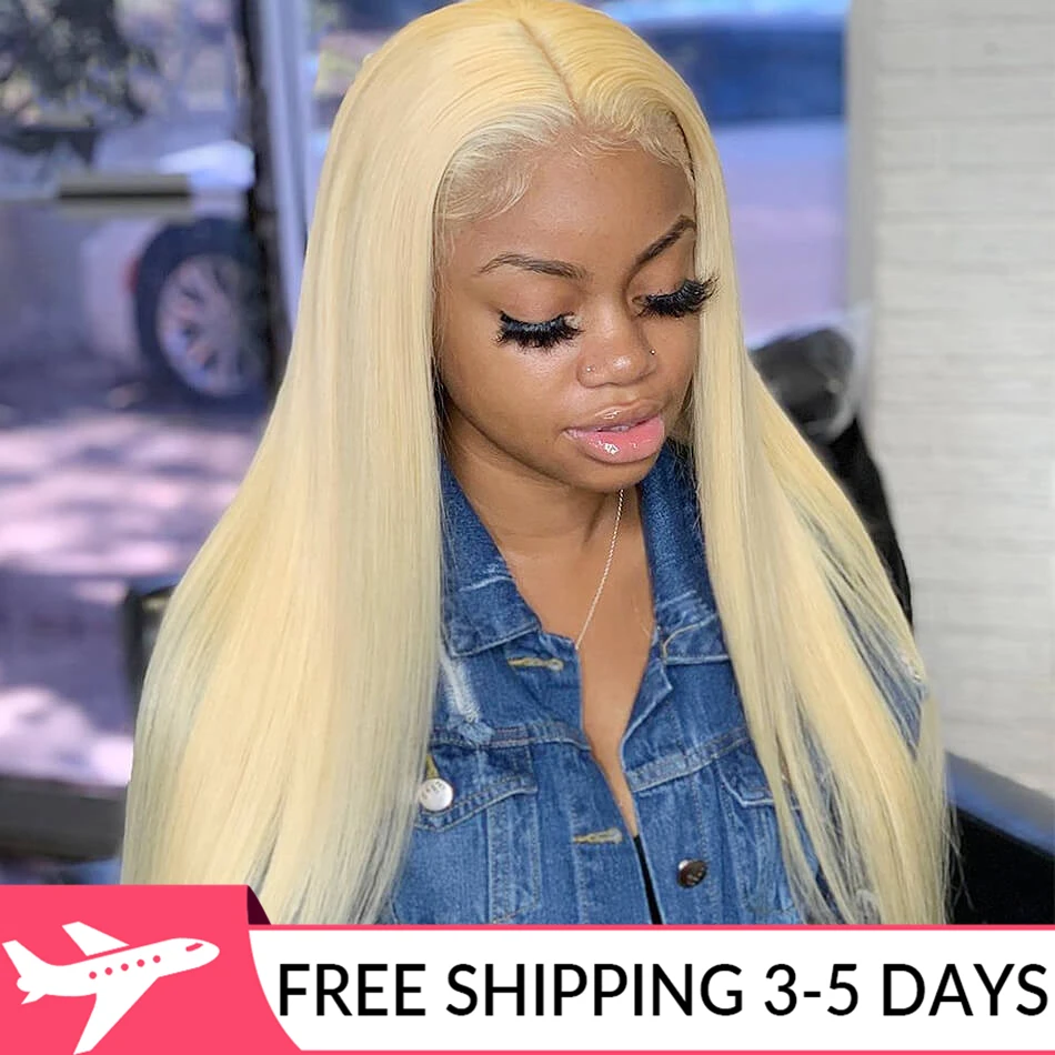 

Blonde Lace Front Wig 5x5 Lace Closure Wig Human Hair Straight 150% Density Pre Plucked Bleached Knots with Baby Hair BESFOR