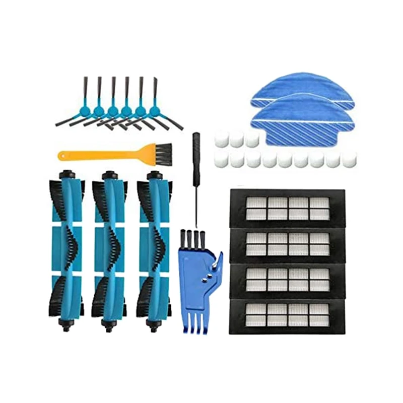 

Vacuum Cleaner HEPA Filter Brush Mop Pads for Conga 3090 Series Robotic Vacuum Cleaner Filter Sweeper Parts Blue + Black