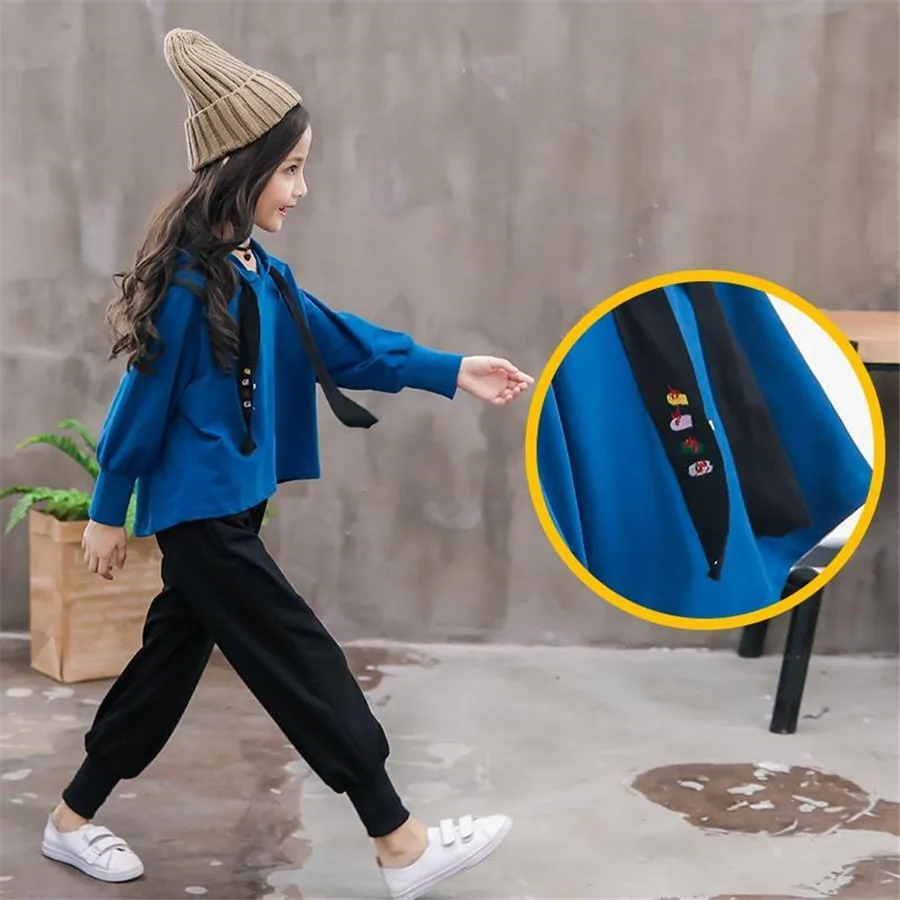 

Children's Clothing Girls Autumn Clothing Suit New Children's Korean Fashion Spring and Autumn Sports Two-piece Suit