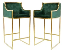 hot selling high end lime green velvet fabric bar chair design furniture