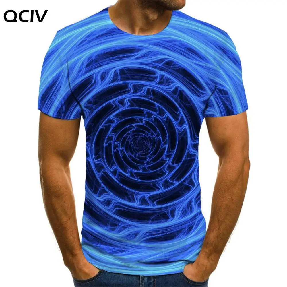 

Брендовая мужская футболка QCIV с головокружением, смешные абстрактные футболки, синяя аниме одежда, рубашка с рисунком, модная футболка с коротким рукавом в стиле панк-рок