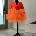 Женская юбка-мини из тюля ярких цветов