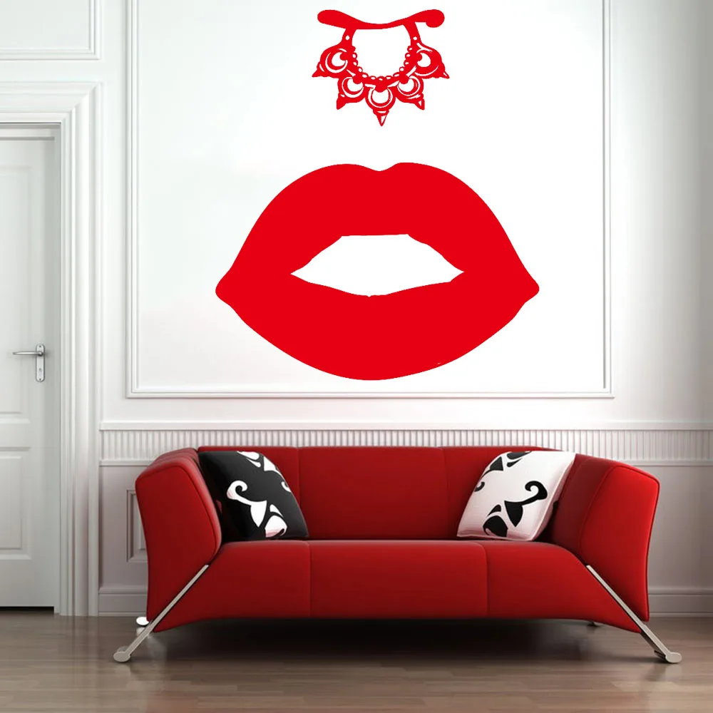 Индийская женщина виниловая наклейка на стену Beuaty салон Красивая лицо губы