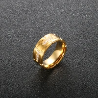 luxury high quality gold plated cnc zircon ring women men punk rings for wedding party jewelry gift
