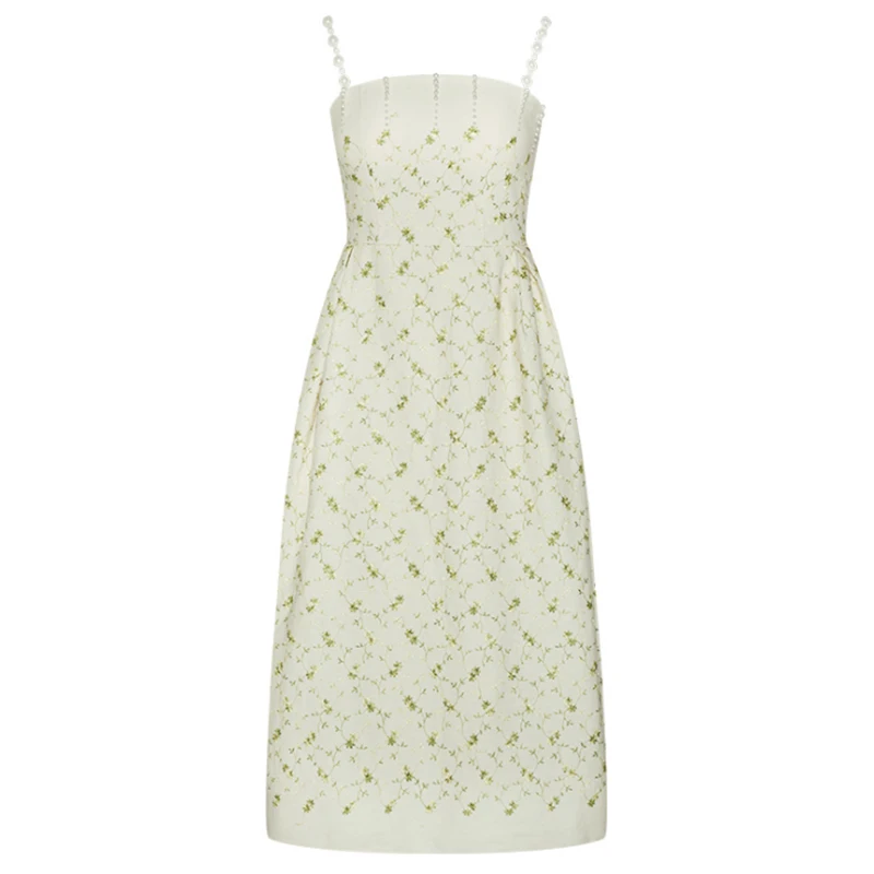 

Женское платье на бретельках с открытой спиной и цветочным принтом