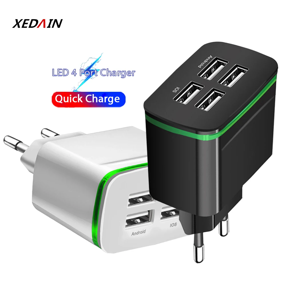 Универсальное сетевое зарядное устройство с 4 USB портами 5 В а|Зарядные устройства