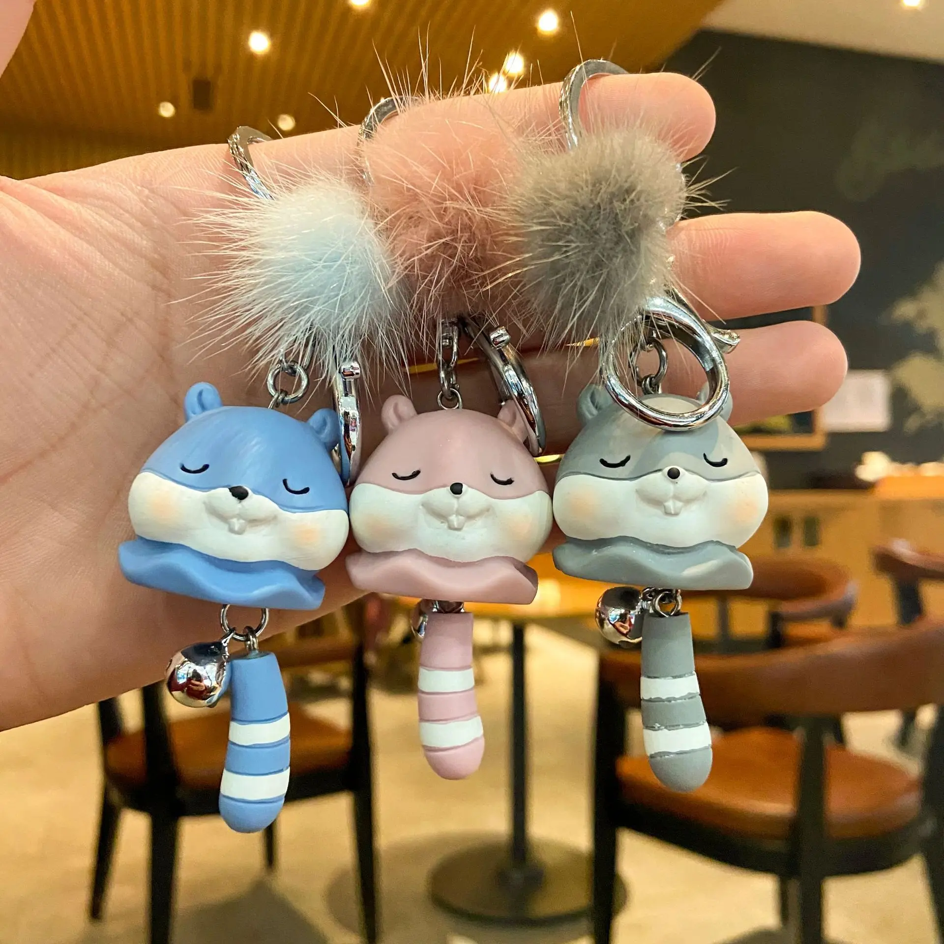 

Creative Wind Chime Pendant Resin Doll Keychain Female Cute Pendant Cartoon Car Key Chain Small Accessories Wholesale Key Chains