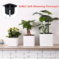 sml self watering flowerpot lazy flower pot desktop flower pot office home gardening flower pot with water level indicator
