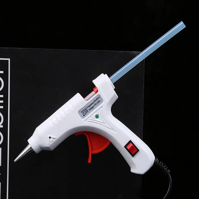 

High Temperature Heating Glue Gun 20W for Repair Tools Mini Glue Gun Uses 7mm Glue Stick with Switch Indicator Light and Bracket