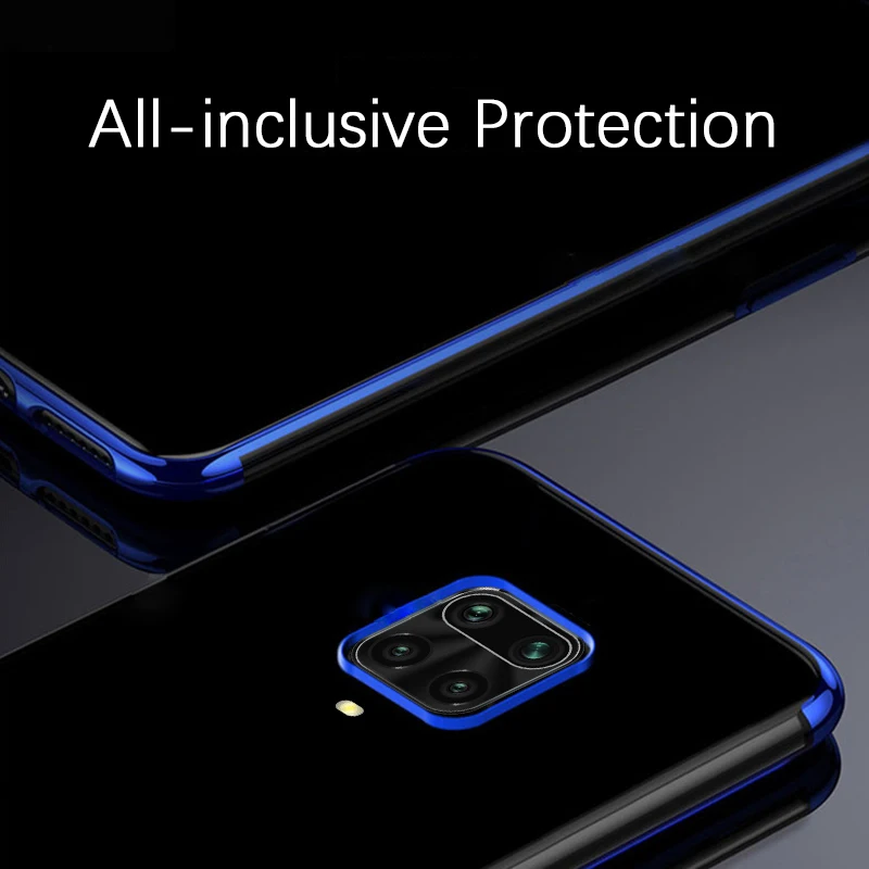 Чехол для Xiaomi Redmi Note 9 Pro прозрачный чехол с покрытием Мягкая силиконовая задняя