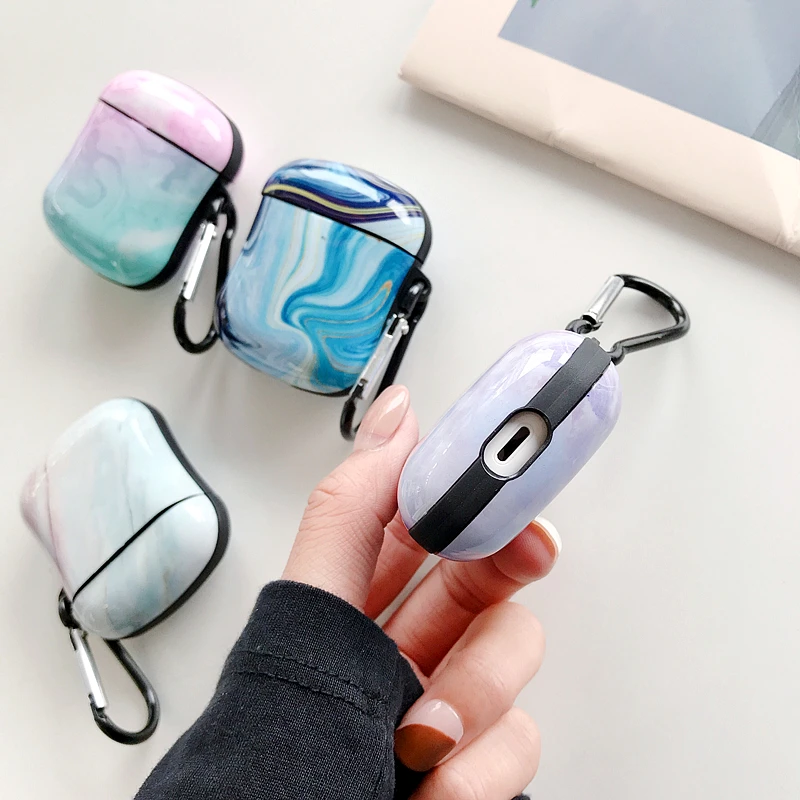 Модный мраморный узор для Airpods 2/1 чехол Роскошный силиконовый Bluetooth защитный чехол для наушников для Air pods чехол мягкий чехол