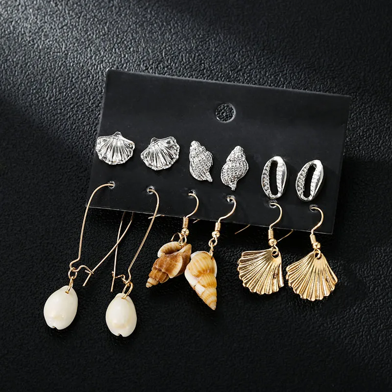 Новые модные висячие серьги-подвески из натуральной раковины для женщин