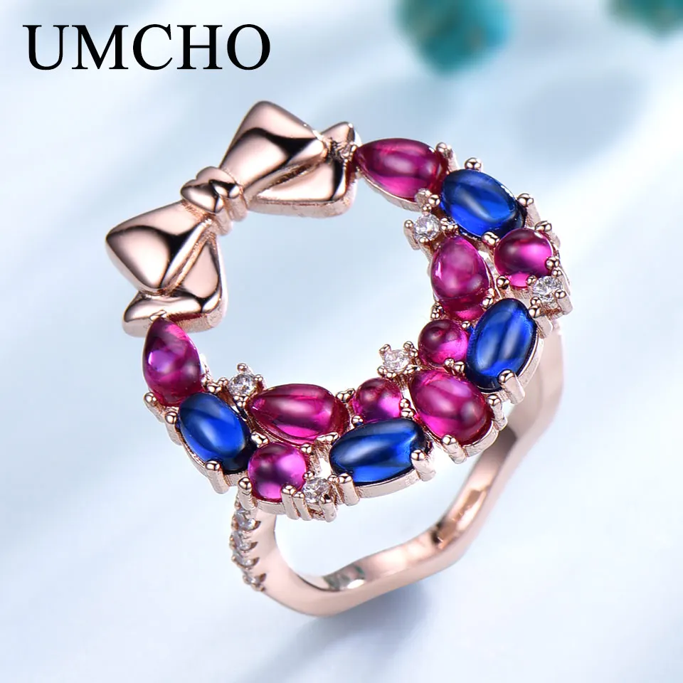 UMCHO S925 рождественское кольцо из стерлингового серебра Модный Круглый ювелирный