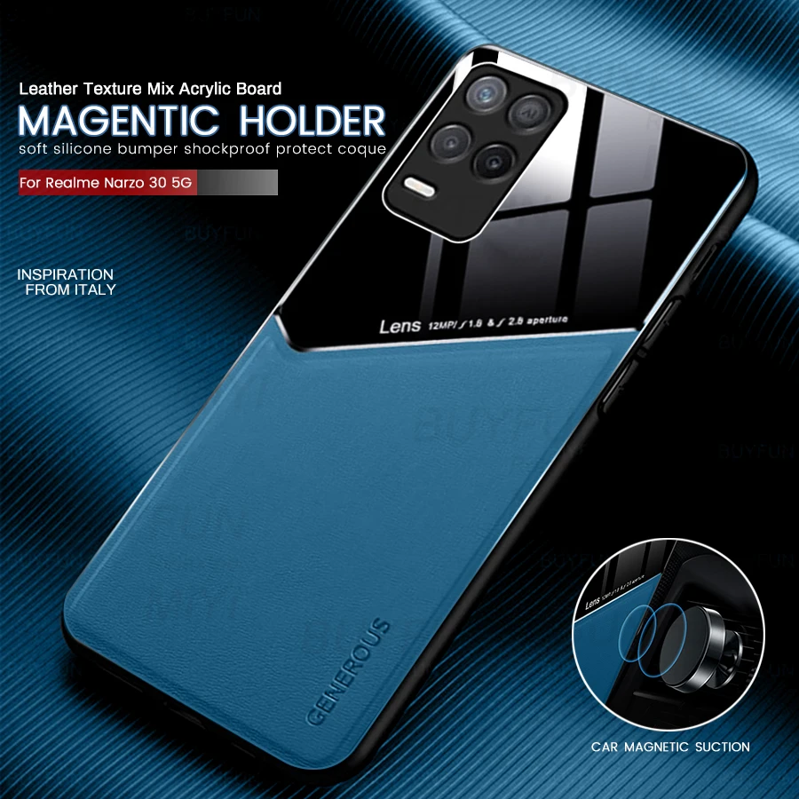

Автомобильный Магнитный чехол на присоске для Realme Narzo 30 5G, силиконовая рамка, жесткий чехол из поликарбоната для Realmi Narzo30