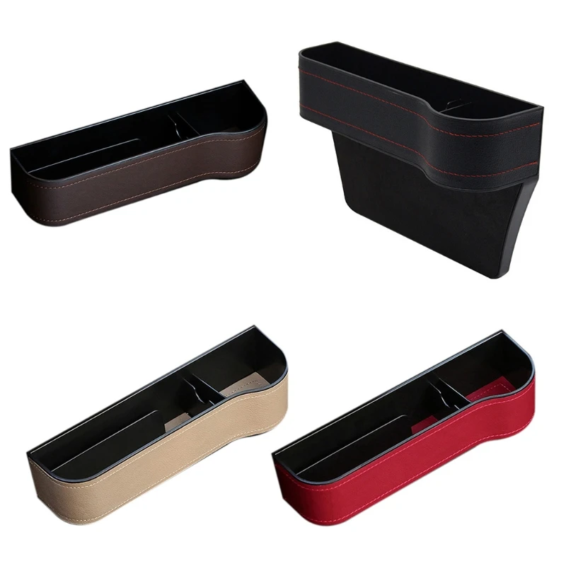

Driver Side Car Filler Leather Console Side Pocket Car Seat Pocket Organizer Catcher for Cell Phones Wallet Coin Key
