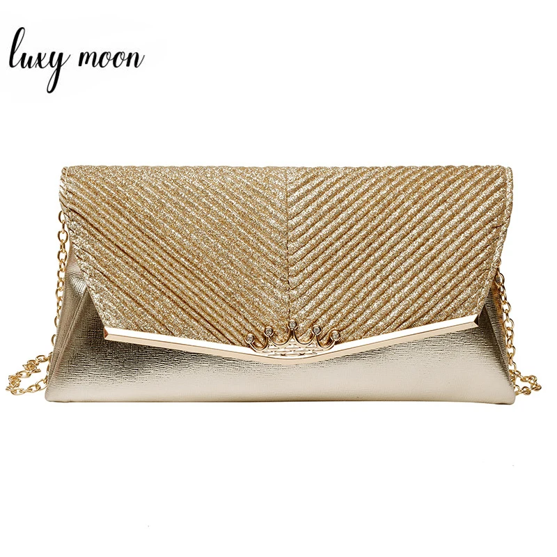 

Luxy Moon, золотой клатч, сумка-конверт, роскошная женская сумочка, серебристые вечерние сумки с блестками, сумка через плечо из искусственной к...