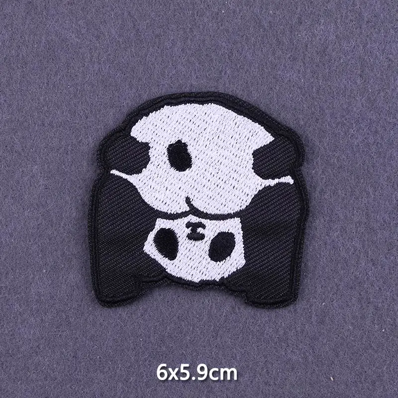 Cartoon Anime Patches On Clothes Cute Animal Mushroom Panda Fire Elf Badge Embroidery Patch DIY Iron For | Дом и сад