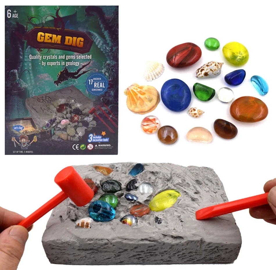 

Kids Colorful Gem Model Mining Toy DIY Excavation Archeological Educational Toys for Children Educational Interactive Game Toys