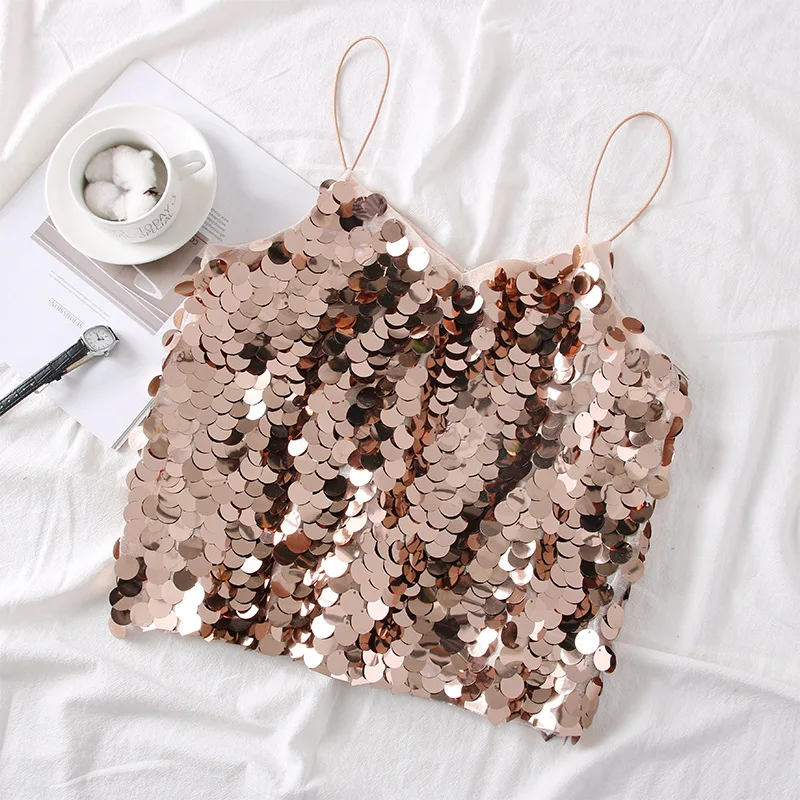 

Regata Feminina Special Offer Cotton Camis Cropped Feminino Oodji 2021 Spring And Summer New Korean Sequins Suspenders Vest