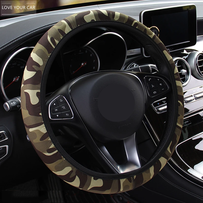 

Camouflage Design Car Steering Wheel Cover Cool Style Interior Accessories Universal Steering Cover Car-styling for 37-38cm