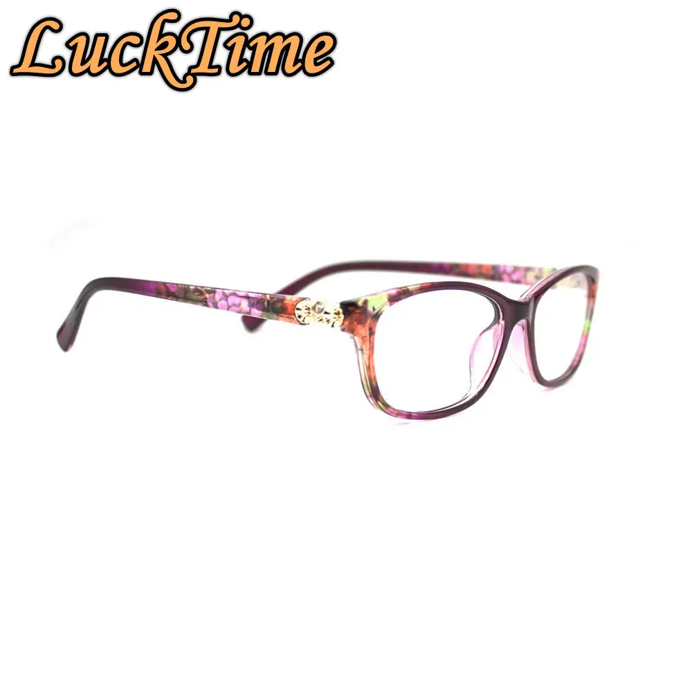 Женская оправа для очков LuckTime из сплава с цветком в горошек и бриллиантами ретро