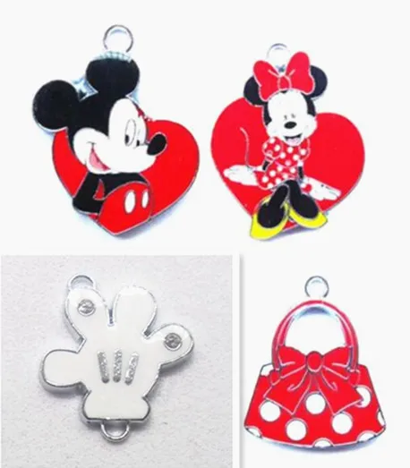 Новинка 10 шт. красные сумки с мультипликационным принтом Красное сердце Микки