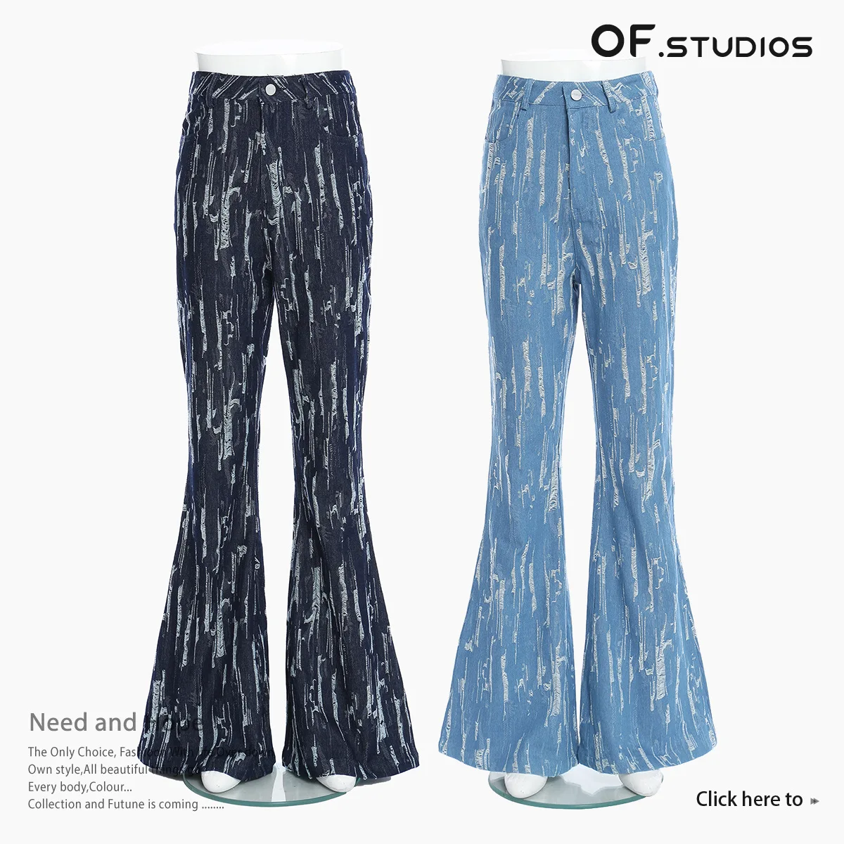 

Frayed Flared Pants Women's Mid Waisted Washed Flare Jeans Ladies Bell Hem Denim Trouser Vintage Elasticity Bellbottoms