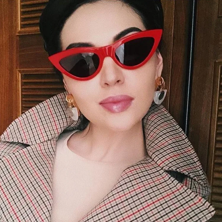 Солнцезащитные очки кошачий глаз женские брендовые дизайнерские синие модные