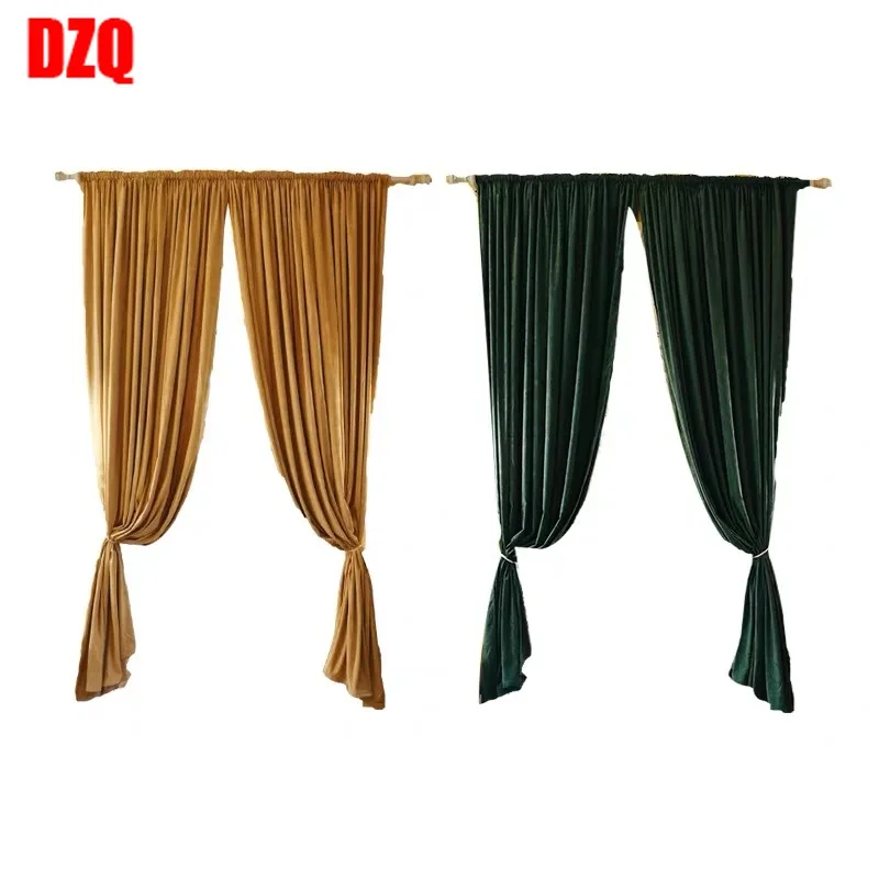 

European-style Italian French Retro Simple Light Luxury Thick Chenille High Blackout Curtains for Living Room Bedroom Customized