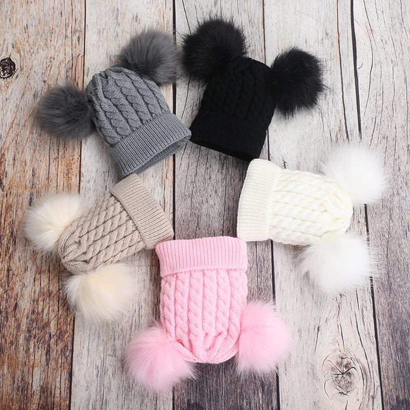 

Baby Stuff Pompom Hat Winter Knitted Kids Baby Girl Hat Warm Children Infant Beanie Cap Bonnet