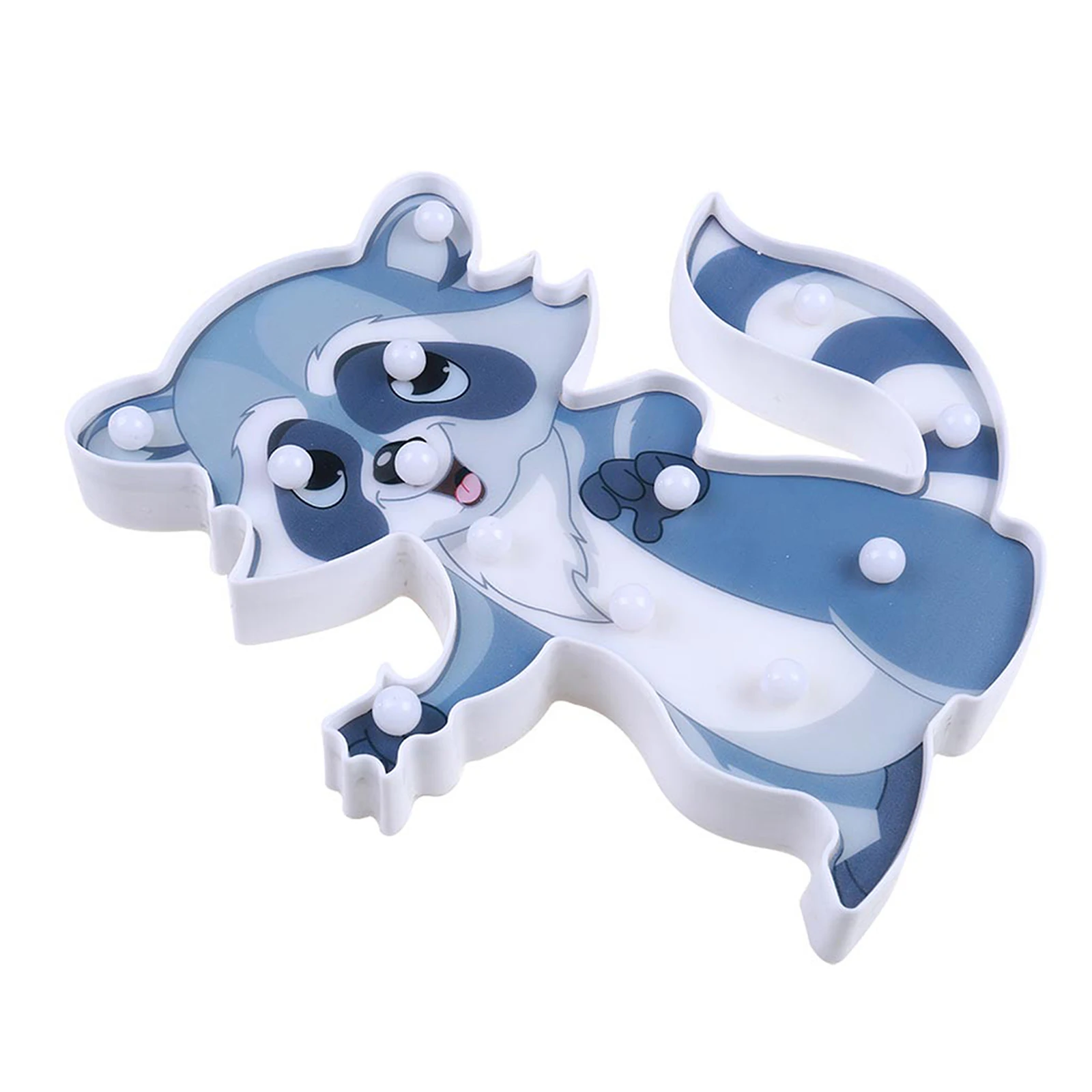 

Cute Raccoon Shaped LED Night Light Warm White Luminous Table Night Lamp Bedroom Nursery Family Bedside Interior Decoration
