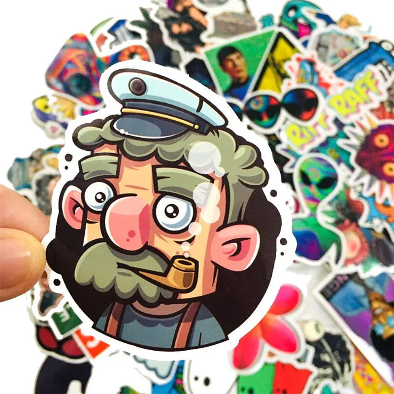 

10/30/50PCS Cute Cartoon Character Alien Flying Saucer Graffiti Suitcase Guitar Laptop Waterproof Decoration Sticker Wholesale