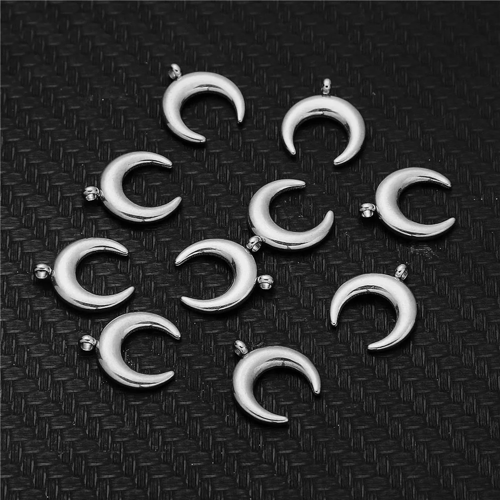 

BULK 10 Stainless Steel Crescent Moon Charm Half Moon Pendant 12*13mm Gold Wholesale Moon Tusk Charms for Jewelry Making #Y304u5