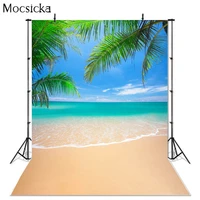 mocsicka natural scenery photography background summer beach coconut tree decoration props child portrait photo backdrop studio