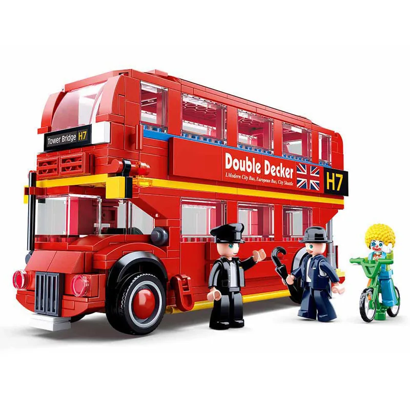 

Магазин = $2 купон город красный Лондонский автобус модель автомобиля строительные блоки игрушки для детей Подарки 382 шт