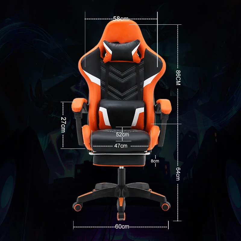 

Racing style gaming chair, PU leather office chair with thickened seat