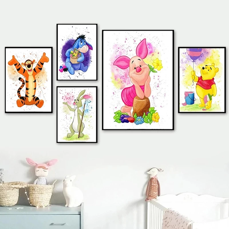 Disney Печать на холсте Современная Винни-Пух искусство стену картина для гостиной