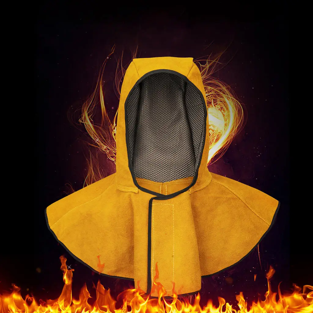 

Dust Proof Welding Hood Safety Work Wear Head / Neck Protection Leather Hood
