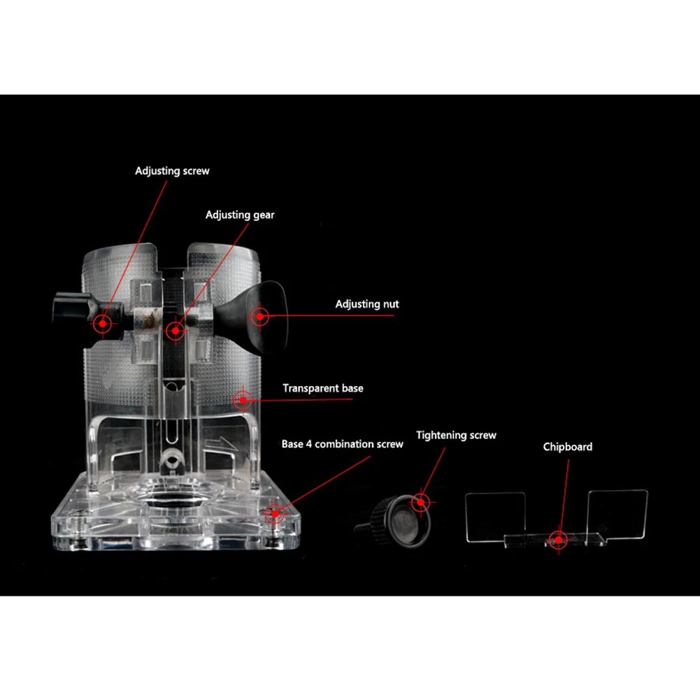 

2 Knobs Multifunction Parts Small Shield Trimmer Base Replacement 65mm Adjustable Hard Clear Clear Machine Wood Working For 3703