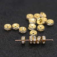 6mm gold color crystal round spacer beads for jewelry making bracelet diy accessories craft 50pcs