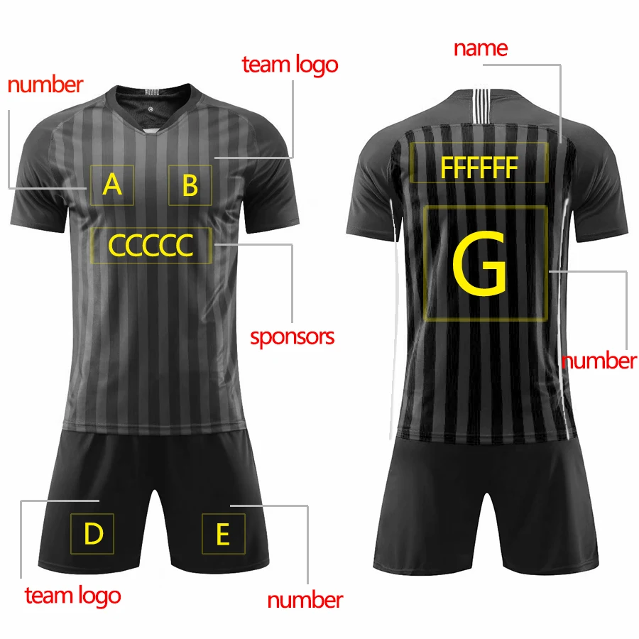 19/20 hombres chicos de alta calidad camisetas de Futbol personalizadas equipo de Futbol комплект униформы Futsal traje camisa Fitnes