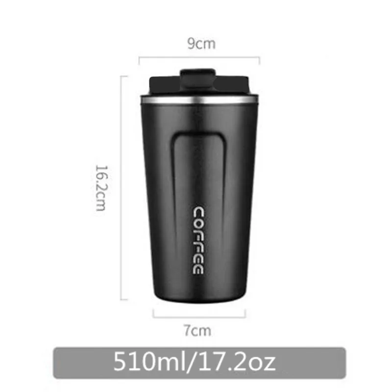 

380/510ml Stainless Steel Coffee Thermos Mug Portable Car Vacuum Flasks Travel Mug Insulated Thermal Water Bottle With Lid