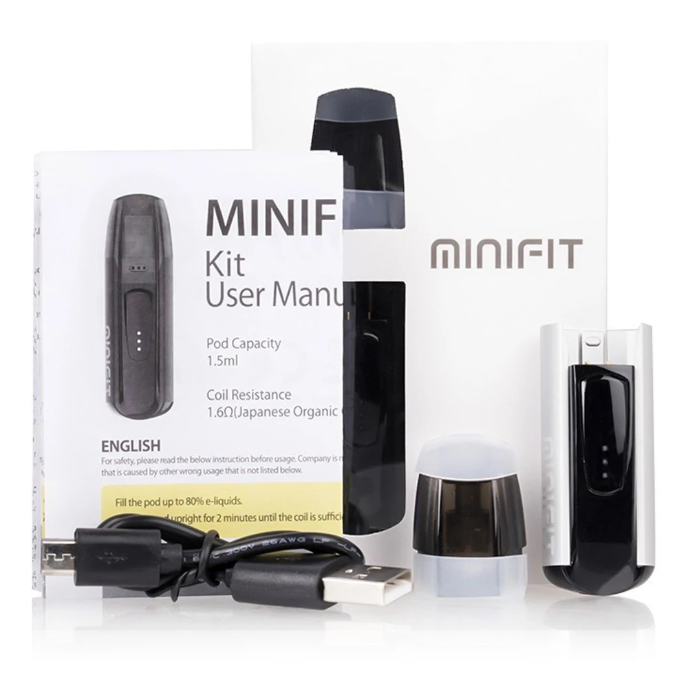 

Vmiss Minifit Pod System Kit 1.5ml Capacity Atomizer Fit for Justfog Minifit Cartridge Vape Mod Starter Kit