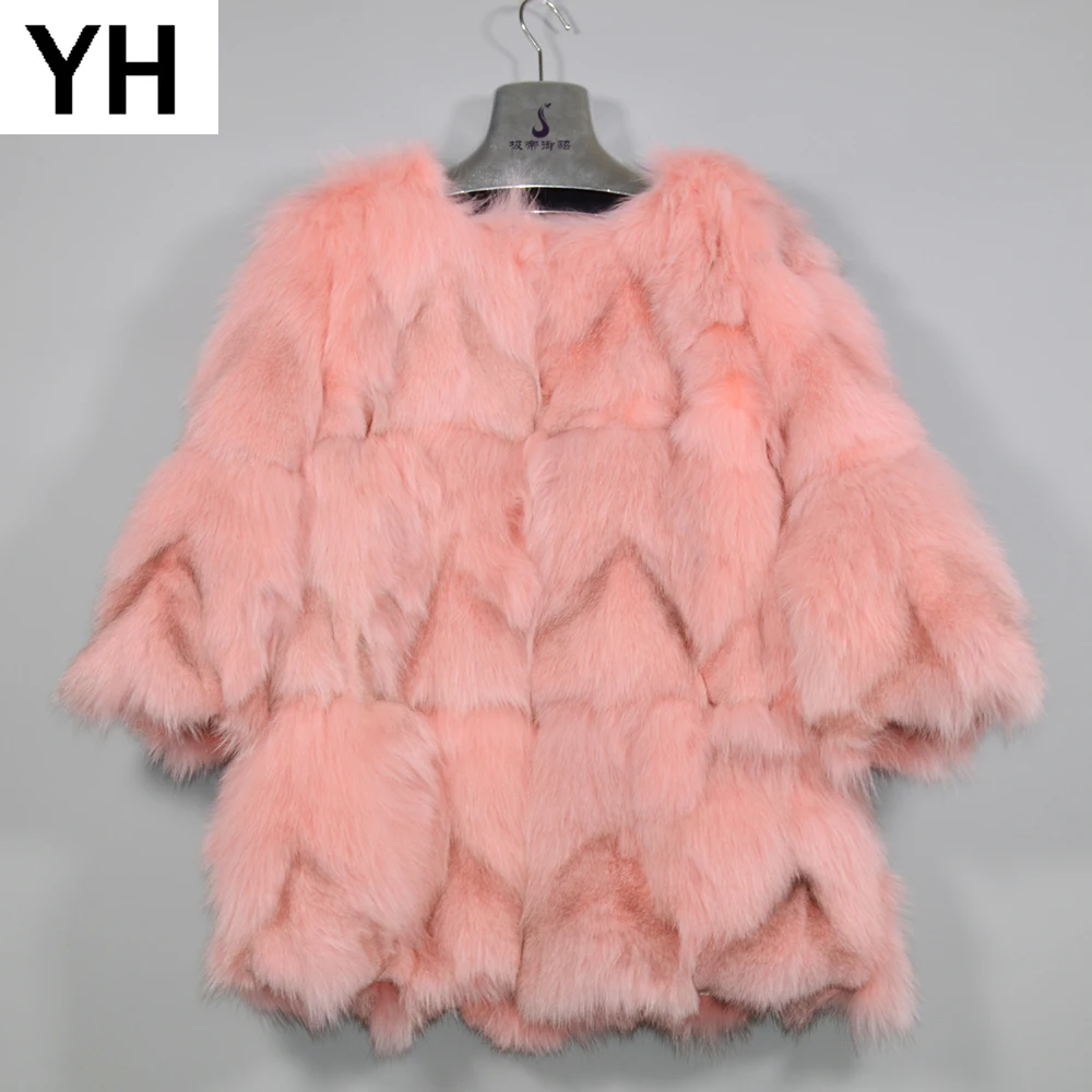 Новый стиль Сезон осень-зима из натурального меха лисы куртка для женщин модная и