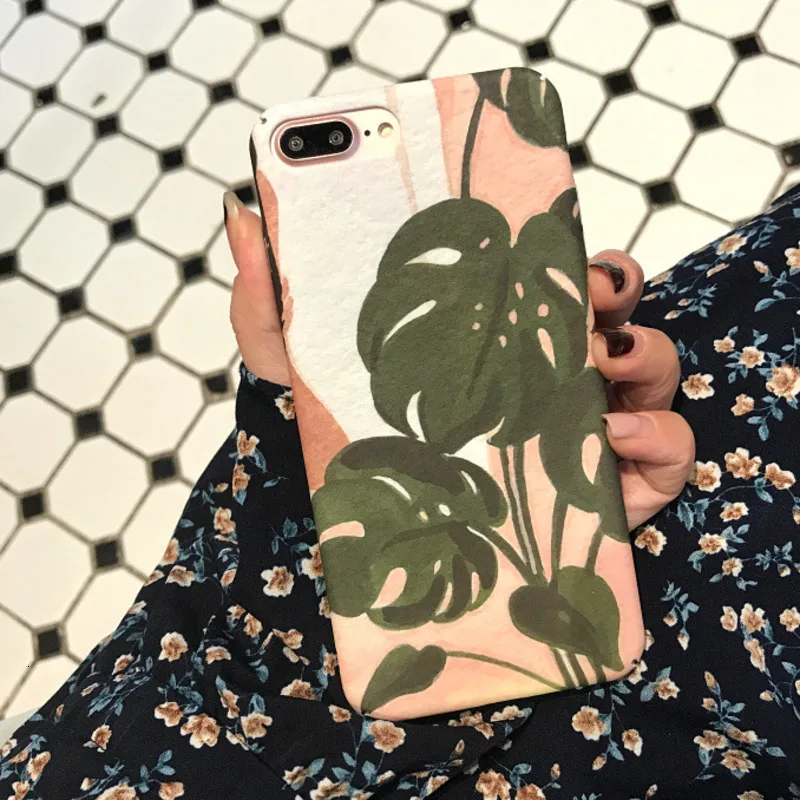 Чехол для телефона с изображением растений и банановых листьев iPhone X XS 8 7 6 6S PluS