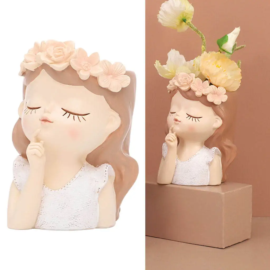 Цветочный горшок с женской головкой симпатичный портрет фотоплантатор 7 5x7 5x11 см 2