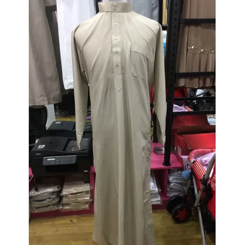 Мужской кафтан с длинным рукавом Jubba tobe мусульманский одежда в мусульманском